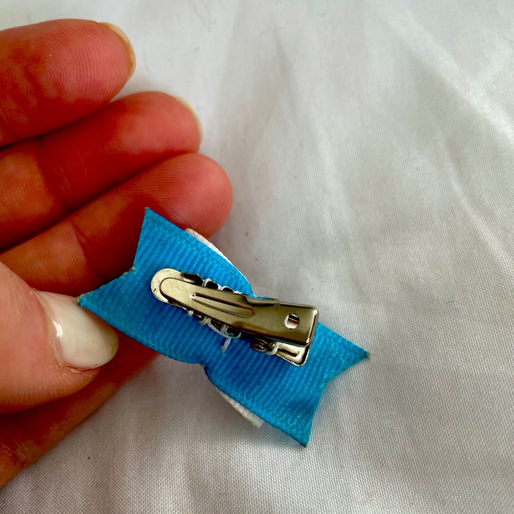 Dog bow, dog fashion. Tiny blue bow for your fur baby. OS - Picture 2 of 2